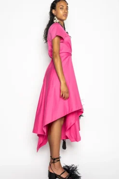 Marques ' Almeida PINK CROSS WAIST DRAPE T-SHIRT DRESS-Women Dresses|Dresses