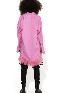 Marques ' Almeida FEATHER HEM SHIRT DRESS-Women Dresses|Tops