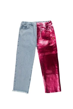 Marques ' Almeida PINK FOIL BAGGY TROUSERS-Kids Bottoms