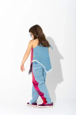 Marques ' Almeida PINK FOIL BAGGY TROUSERS-Kids Bottoms