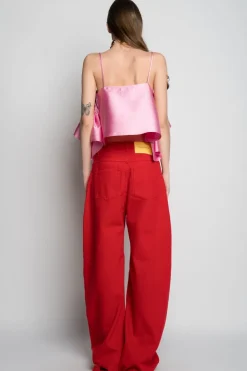 Marques ' Almeida PINK FRONT FRILL TOP-Women Tops|Tops