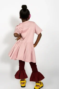 Marques ' Almeida PINK GATHERED JERSEY T-SHIRT DRESS-Kids Jersey|Dresses