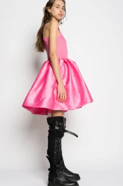 Marques ' Almeida PINK MINI DRESS WITH TANK TOP SCOOPED-Women Dresses