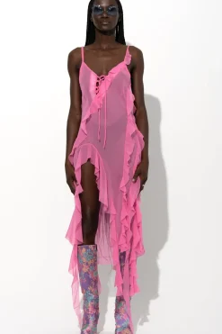 Marques ' Almeida SILK STRAP DRESS WITH FRONT LACE UP-Women Dresses|Dresses