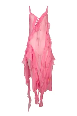 Marques ' Almeida SILK STRAP DRESS WITH FRONT LACE UP-Women Dresses|Dresses
