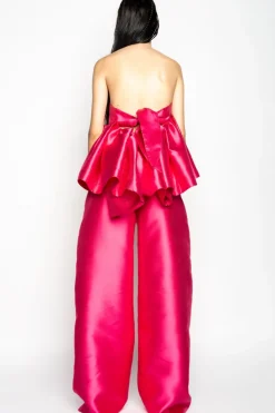 Marques ' Almeida PINK STRAPLESS PEPLUM TOP-Women Tops|Tops