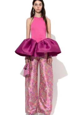 Marques ' Almeida PINK TANK TOP WITH PEPLUM-Women Tops|Tops