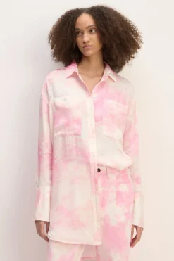 Marques ' Almeida PINK TIE-DYE SATIN SHIRT-Women Tops|M'a X Everlane