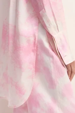 Marques ' Almeida PINK TIE-DYE SATIN SHIRT-Women Tops|M'a X Everlane