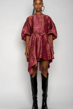 Marques ' Almeida ZEBRA BROCADE BALLOON SLEEVE DRESS-Women Dresses|Dresses
