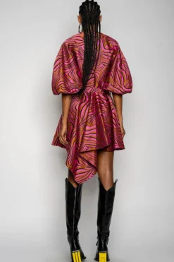 Marques ' Almeida ZEBRA BROCADE BALLOON SLEEVE DRESS-Women Dresses|Dresses