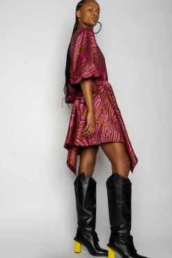 Marques ' Almeida ZEBRA BROCADE BALLOON SLEEVE DRESS-Women Dresses|Dresses
