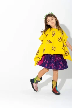 Marques ' Almeida PURPLE AND SPLATTERED FLEECE SKIRT-Kids Jersey|Bottoms