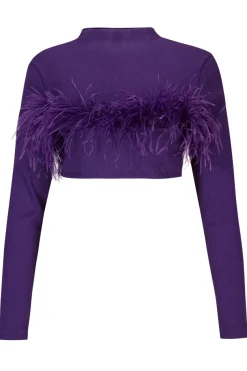 Marques ' Almeida CROPPED FEATHER TOP-Women Tops|Tops