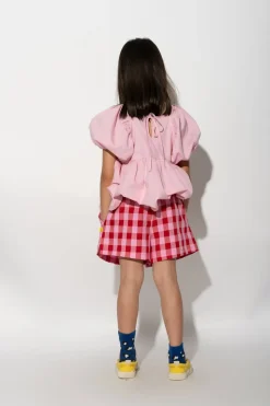 Marques ' Almeida RED AND PINK GINGHAM BOXER SHORTS-Kids Bottoms