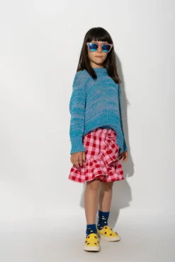 Marques ' Almeida RED AND PINK GINGHAM SHORT SKIRT-Kids Bottoms