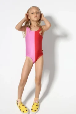 Marques ' Almeida RED AND PINK SWIMSUIT-Kids Swimwear|Bottoms