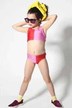 Marques ' Almeida RED AND PINK SWIMWEAR BIKINI SET-Kids Swimwear