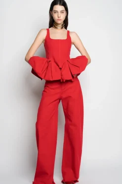 Marques ' Almeida CORSET WITH PLEATED HIP PANELS-Women Tops|Denim