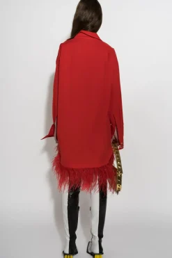Marques ' Almeida FEATHER HEM SHIRT DRESS-Women Dresses|Tops