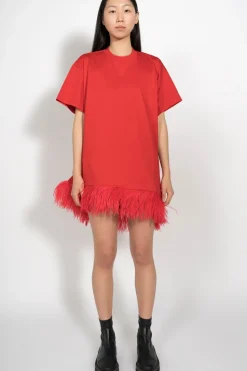 Marques ' Almeida FEATHER HEM T-SHIRT DRESS-Women Tops|Dresses