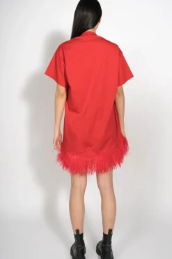 Marques ' Almeida FEATHER HEM T-SHIRT DRESS-Women Tops|Dresses