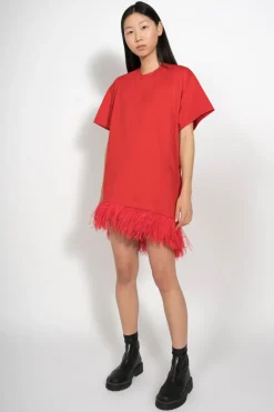 Marques ' Almeida FEATHER HEM T-SHIRT DRESS-Women Tops|Dresses