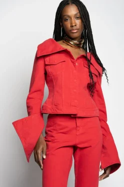 Marques ' Almeida OFF-SHOULDER COLLAR JACKET-Women Outerwear|Tops