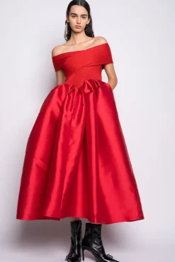 Marques ' Almeida OFF SHOULDER FULL SKIRT DRESS-Women Dresses|Dresses