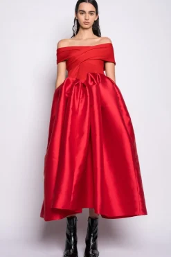 Marques ' Almeida OFF SHOULDER FULL SKIRT DRESS-Women Dresses|Dresses