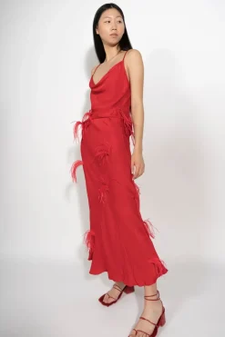 Marques ' Almeida SLIP TOP WITH FEATHERS-Women Tops