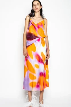 Marques ' Almeida SLIP PRINTED SATIN SKIRT-Women Bottoms|Bottoms