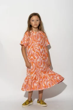 Marques ' Almeida TERRY WAVY PRINT GATHERED DRESS-Kids Dresses