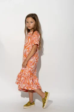 Marques ' Almeida TERRY WAVY PRINT GATHERED DRESS-Kids Dresses