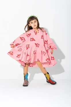 Marques ' Almeida THUNDER PRINT GATHERED DRESS-Kids Dresses