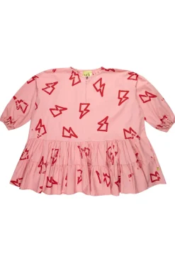 Marques ' Almeida THUNDER PRINT GATHERED DRESS-Kids Dresses