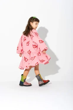 Marques ' Almeida THUNDER PRINT GATHERED DRESS-Kids Dresses