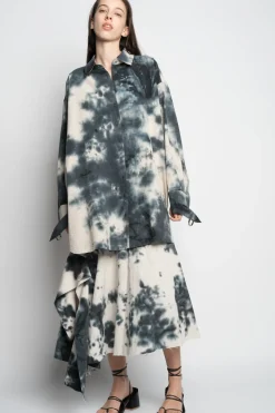Marques ' Almeida TIE DYE BLACK XXL SHIRT-Women Tops|Tops