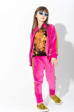 Marques ' Almeida TRACKSUIT VELOUR TROUSERS WITH CONTRAST TAPE-Kids Bottoms
