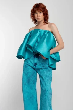 Marques ' Almeida PLEATED STRAPLESS TOP-Women Tops|Tops