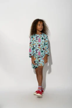 Marques ' Almeida SQUIGGLE PRINT LONG SLEEVE SWIM TOP-Kids Swimwear