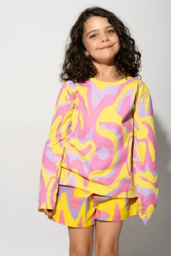Marques ' Almeida WAVY PRINT LONG SLEEVE TOP-Kids Jersey|Tops