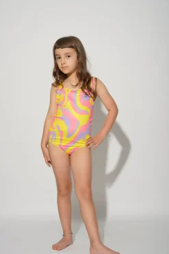Marques ' Almeida WAVY PRINT SWIMSUIT-Kids Swimwear