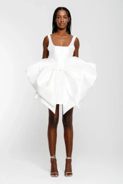 Marques ' Almeida BIG BOW MINI DRESS- Bridal