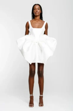 Marques ' Almeida BIG BOW MINI DRESS- Bridal