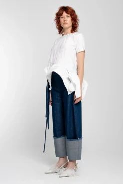 Marques ' Almeida CAP SLEEVE PLISSE T-SHIRT-Women Tops|Tops
