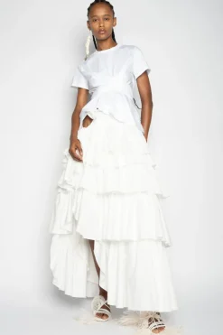 Marques ' Almeida CROSS WAIST DRAPE T-SHIRT-Women Tops|Tops