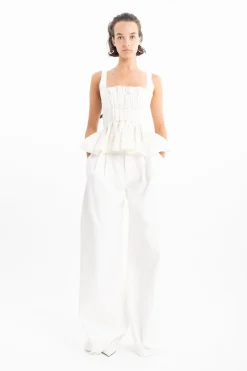 Marques ' Almeida DENIM PLEATED TROUSERS-Women Denim|Bottoms