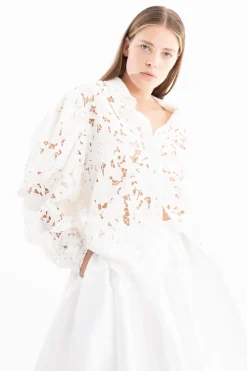 Marques ' Almeida EMBROIDERED PUFF SLEEVE SHIRT-Women Bridal|Tops