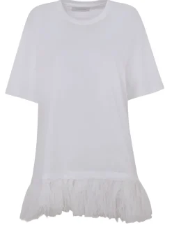 Marques ' Almeida FEATHER HEM T-SHIRT DRESS-Women Tops|Dresses